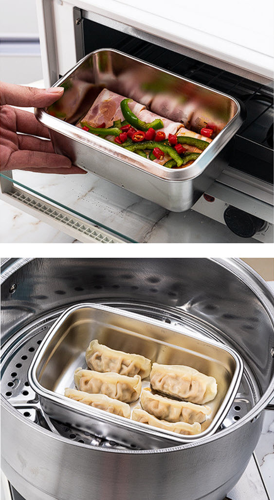 Hộp đựng thực phẩm inox y tế 316 nắp đậy chống tràn BFNX01