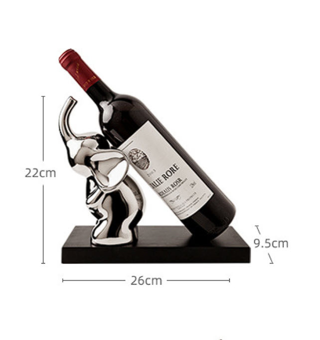 Giá đỡ chai vang chú voi con sứ porcelain BHM01