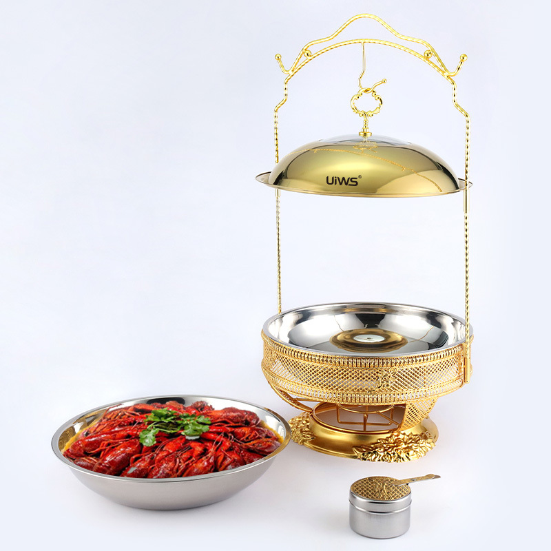 Nồi hâm nóng buffet đẹp dùng cồn 8L cho nhà hàng YG45123