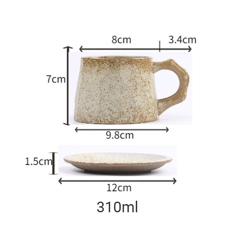 Ly cà phê vintage cổ điển ly uống trà sữa nóng gốm sứ DCP07