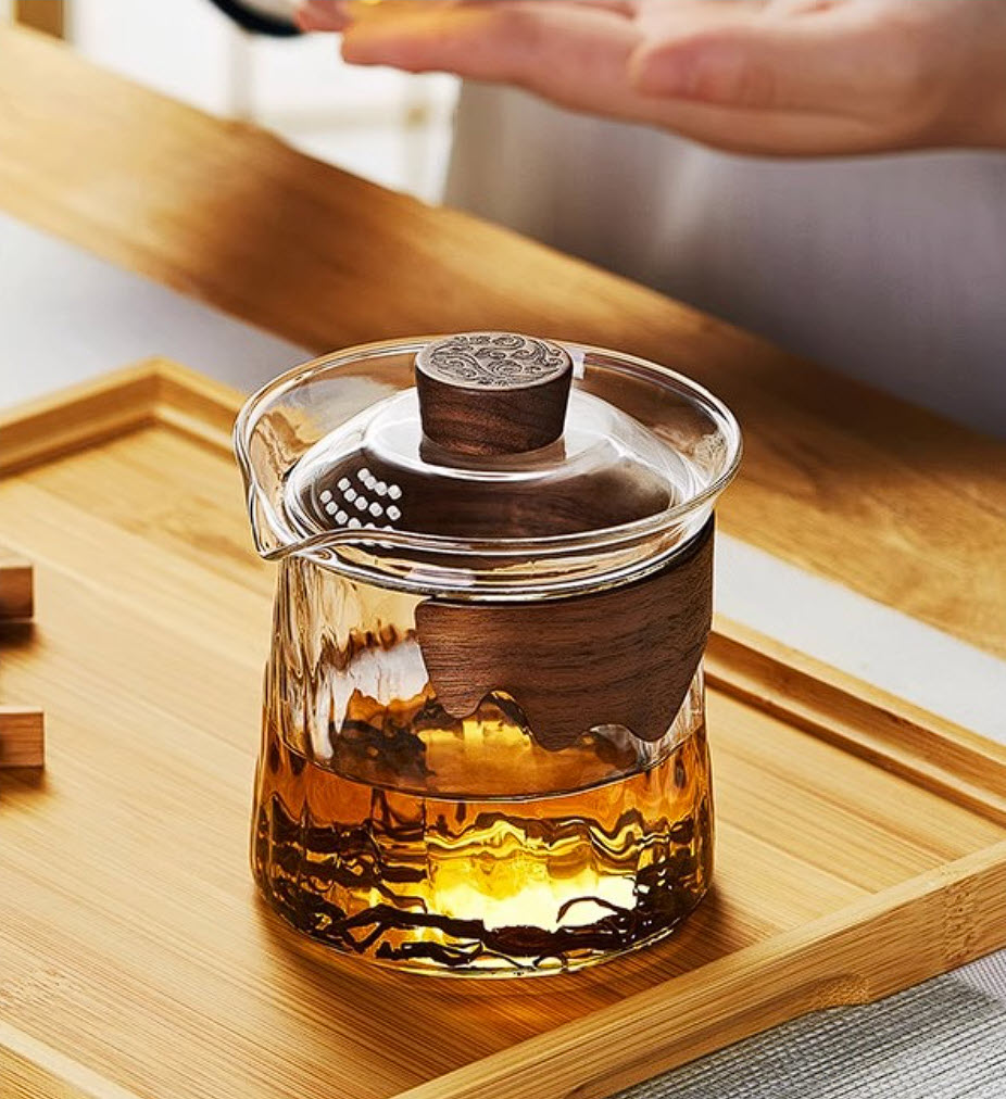 Bình pha trà thủy tinh 390ml có nắp lược trà XCJ456