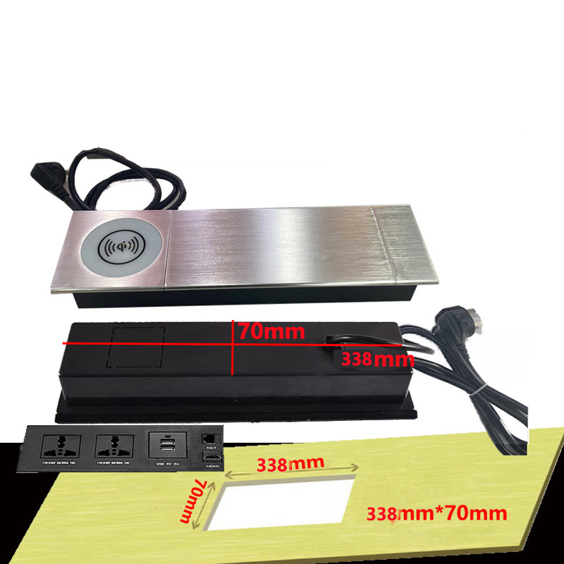 Ổ cắm âm bàn nắp bật có cổng USB HDMI sạc không dây QN006