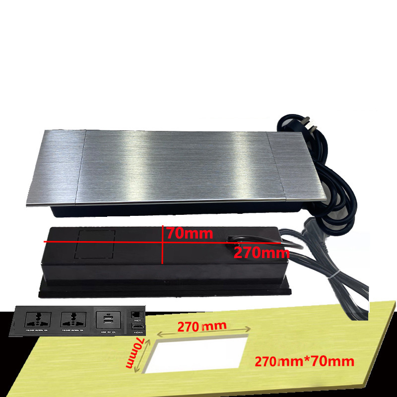 Ổ cắm âm bàn nắp bật có cổng USB HDMI sạc không dây QN006