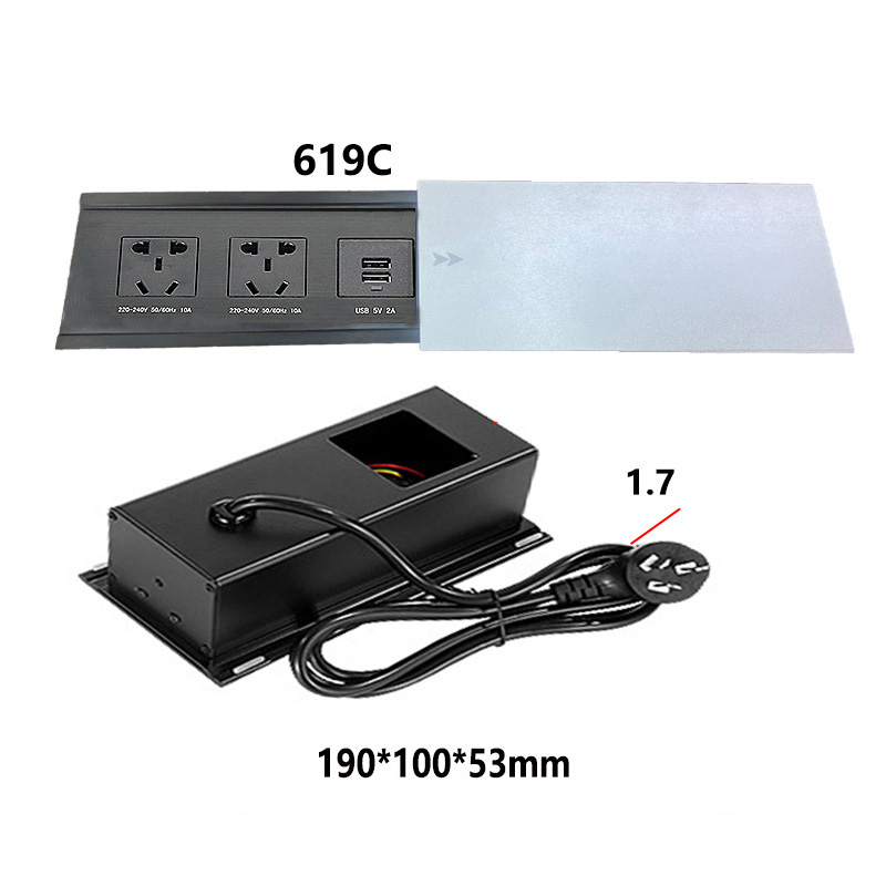 Ổ cắm âm bàn nắp trượt có sạc không dây và cổng USB QN007