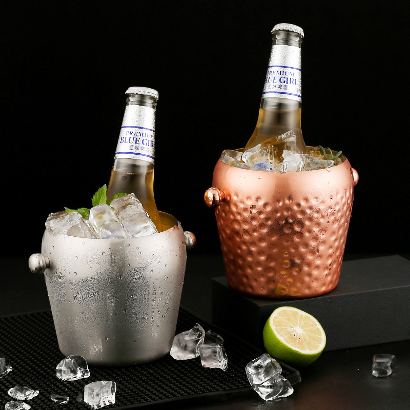 Xô đá trái dâu 1L inox 304 giữ lạnh đồ uống cho pub, bar, nhà hàng ML4332