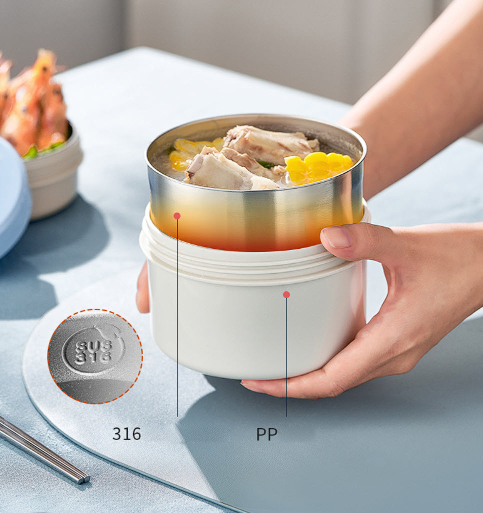 Hộp cơm giữ nhiệt 4 ngăn inox y tế 316 cao cấp Tafuco T5606