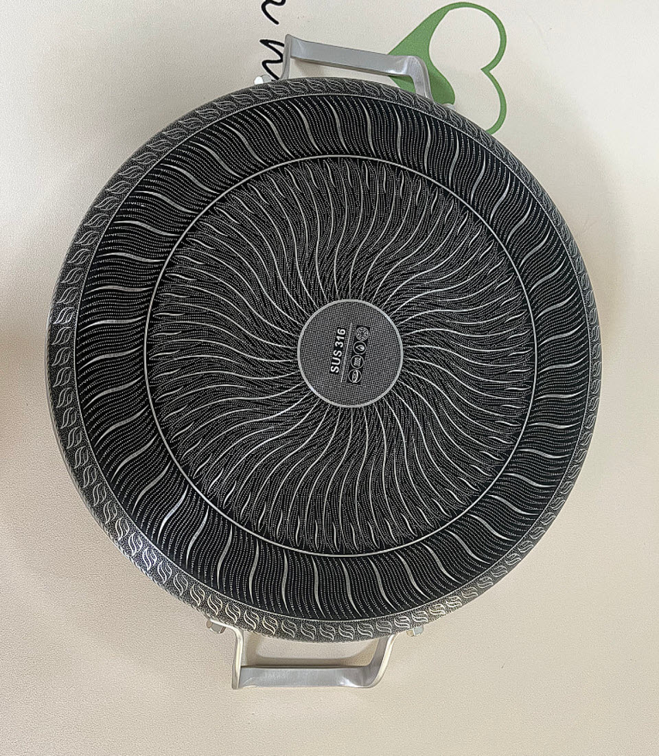 Chảo inox y tế 316 cao cấp đáy bằng vân tổ ong Kata B016A