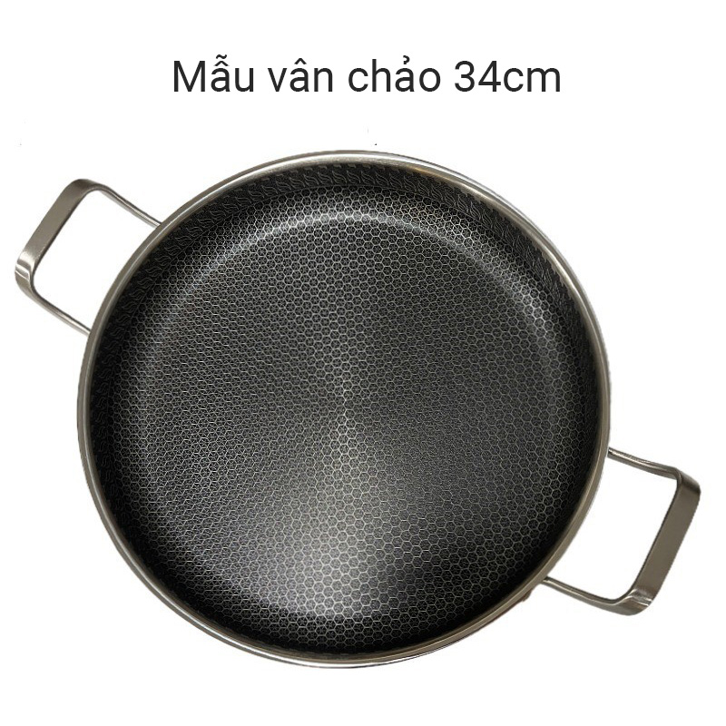 Chảo inox y tế 316 cao cấp đáy bằng vân tổ ong Kata B016A