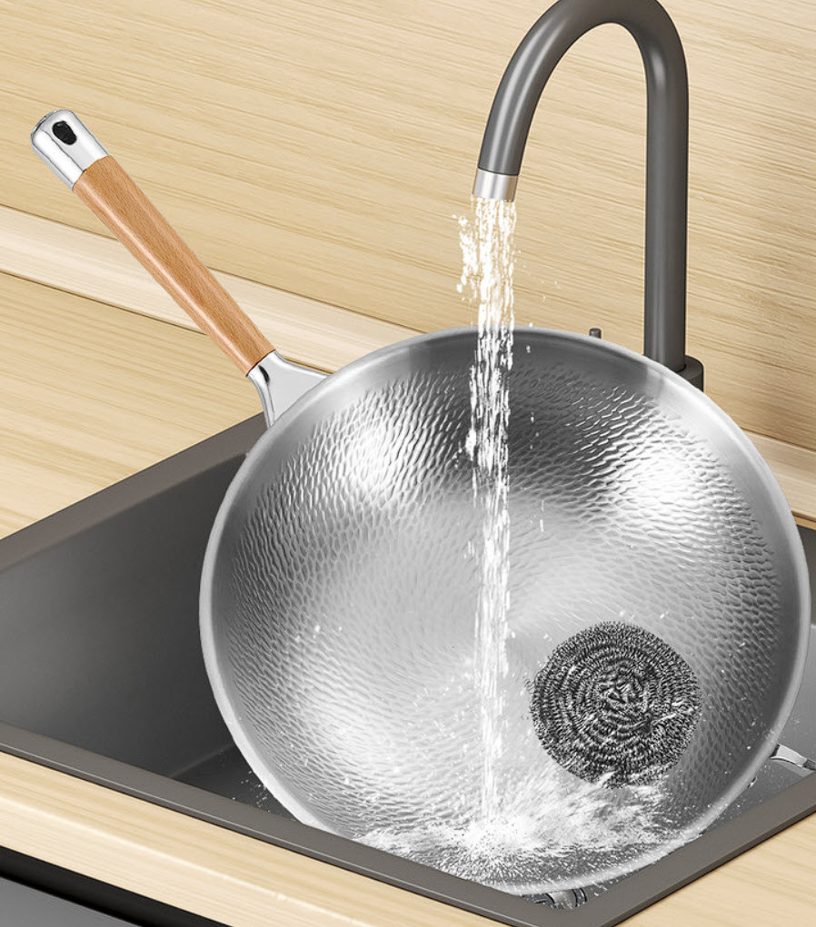 Chảo bầu inox 304 dập vân nổi hỗ trợ chống dính Kata B017