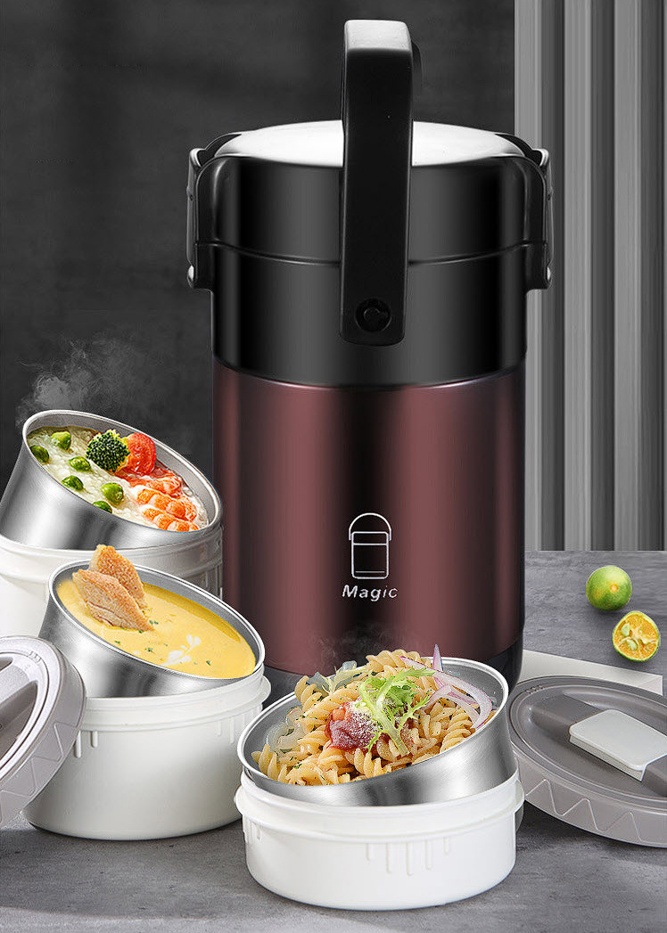 Hộp cơm giữ nhiệt 4 ngăn 2600ml inox 304 HXTG01