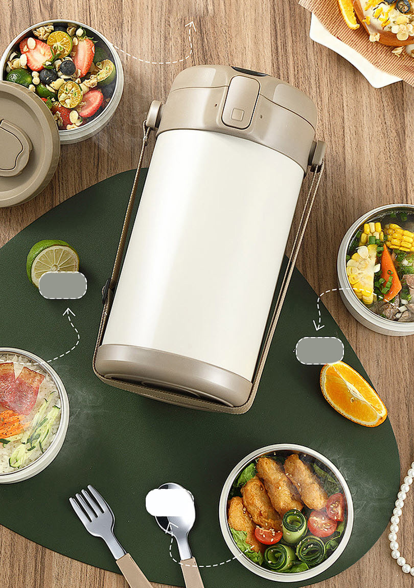 Hộp cơm giữ nhiệt 4 ngăn inox y tế 316 an toàn CZT7001