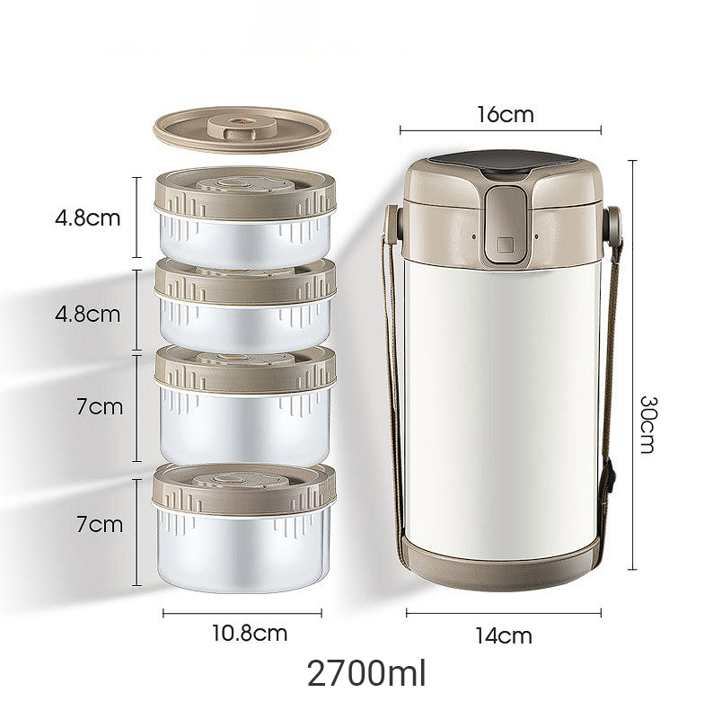 Hộp cơm giữ nhiệt 4 ngăn inox y tế 316 an toàn CZT7001