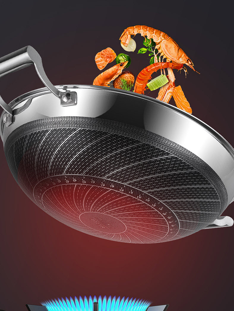 Chảo bầu inox y tế 316 cao cấp vân tổ ong chống dính JBZG316