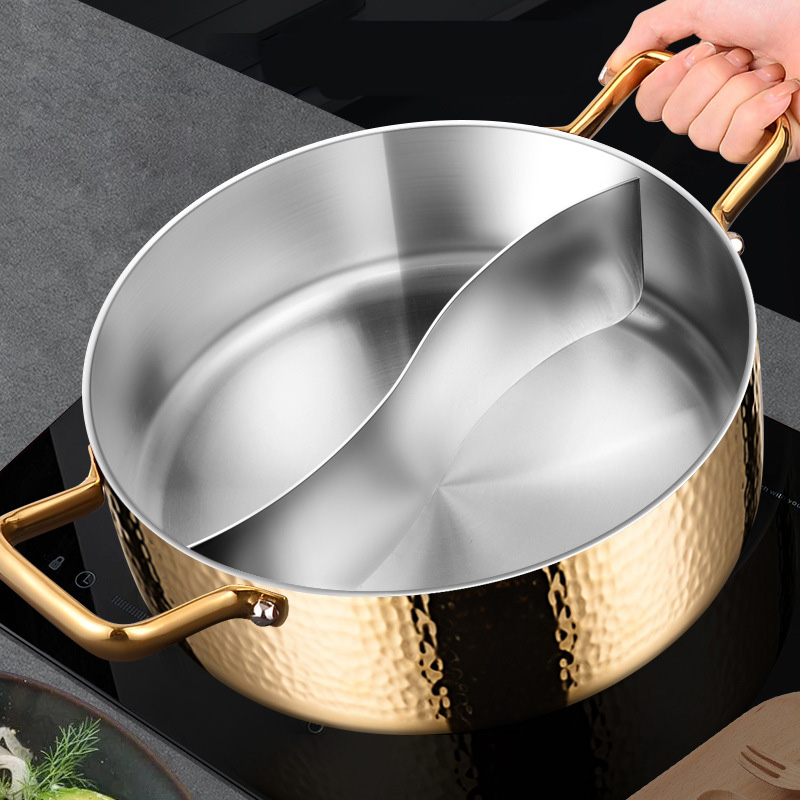 Nồi lẩu 2 ngăn inox y tế 316 cao cấp độ dày cao JSC20L