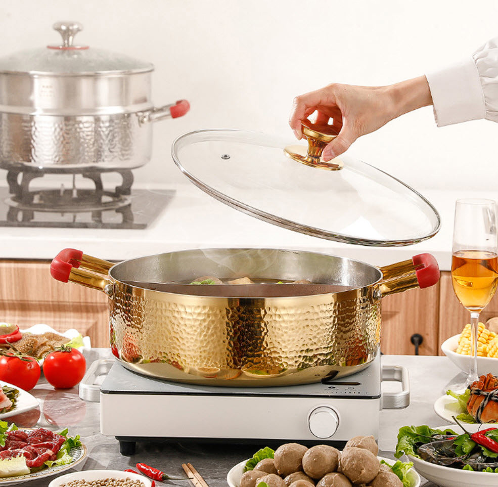 Nồi lẩu 2 ngăn inox y tế 316 cao cấp độ dày cao JSC20L