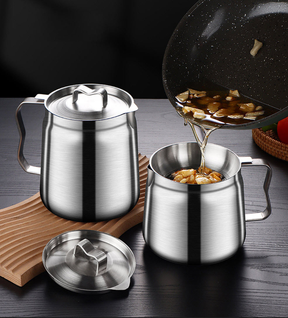 Ca lọc dầu ăn 2000ml inox 304 ca đựng nước 2L inox 304LYH