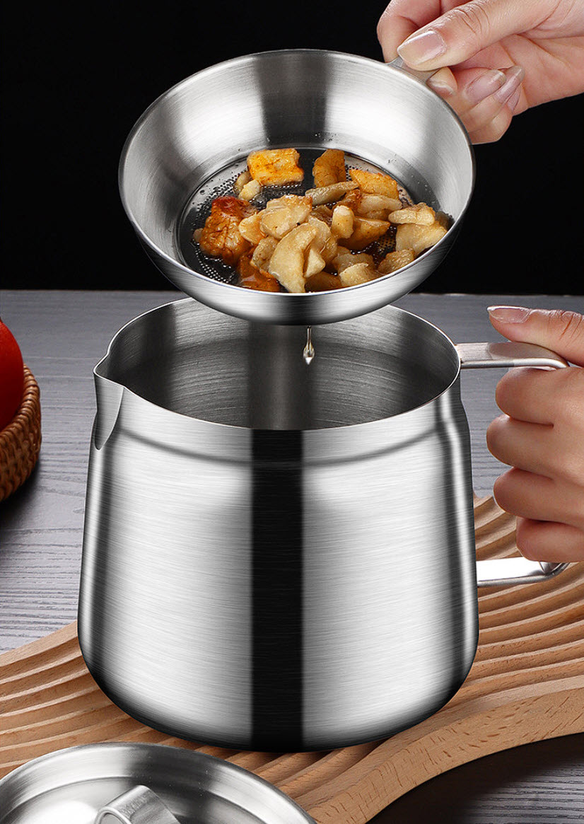 Ca lọc dầu ăn 2000ml inox 304 ca đựng nước 2L inox 304LYH