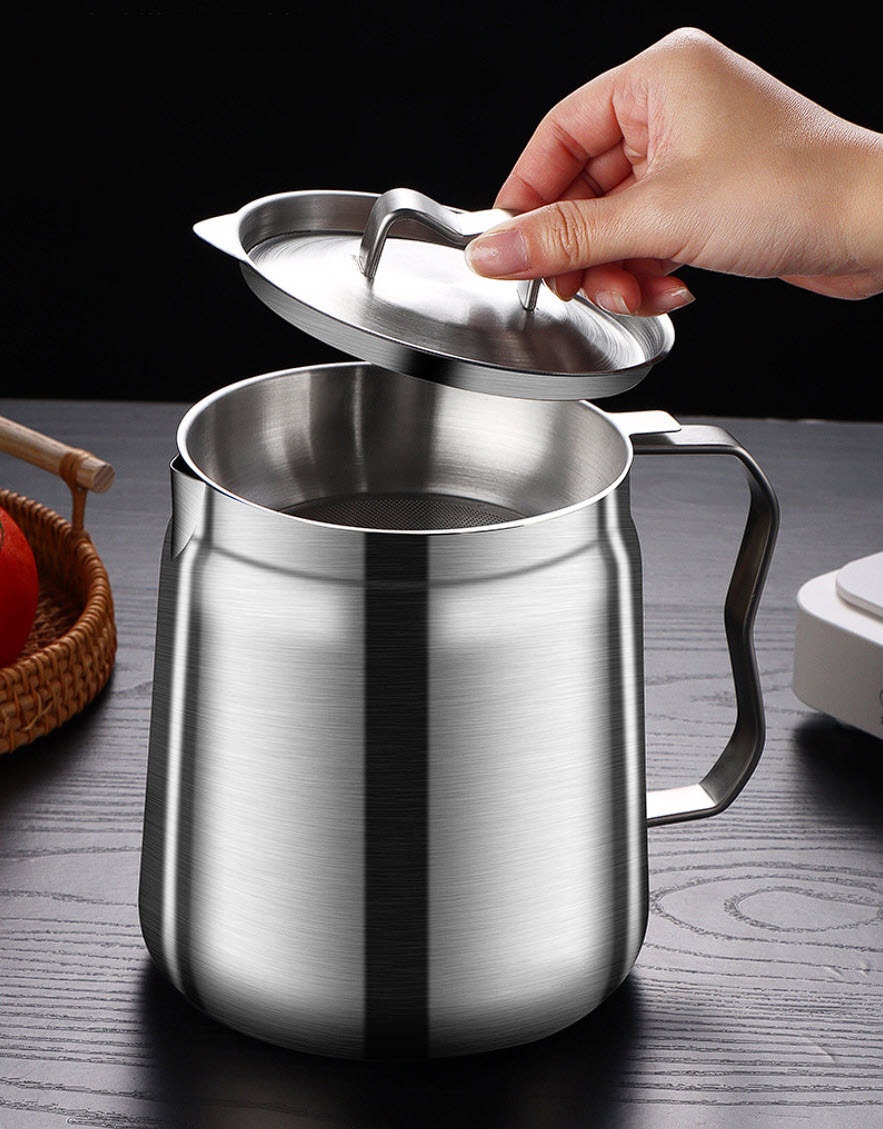 Ca lọc dầu ăn 2000ml inox 304 ca đựng nước 2L inox 304LYH