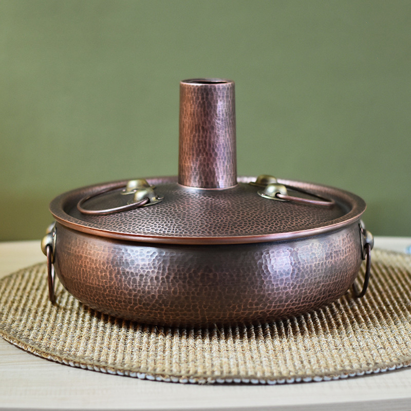 Nồi lẩu đồng đỏ handmade phong cách cù lao vintage DSTY125