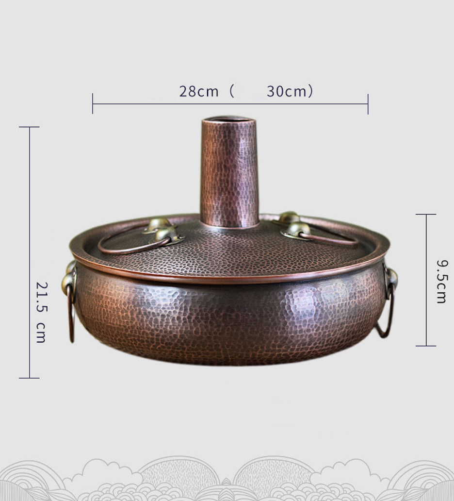 Nồi lẩu đồng đỏ handmade phong cách cù lao vintage DSTY125