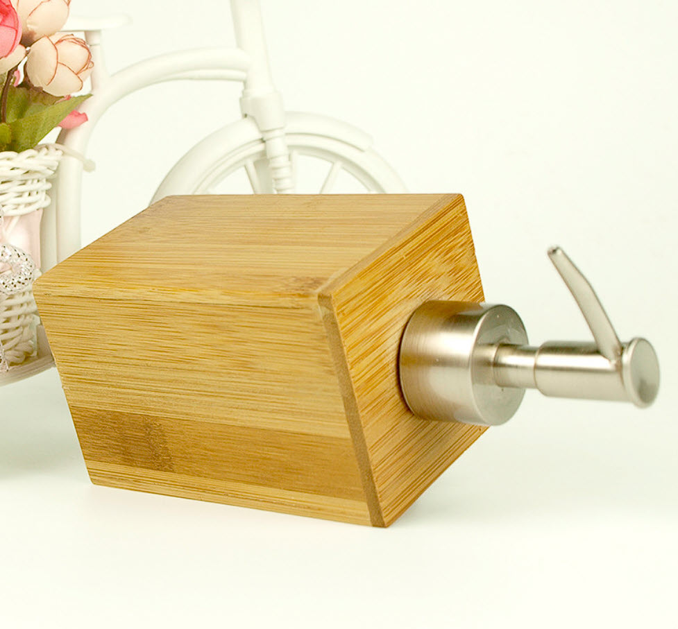 Bình đựng xà bông rửa tay gỗ tre AL5843