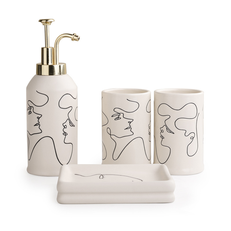 Bộ độ dùng nhà tắm 4 món sứ ceramics BCS0714P4