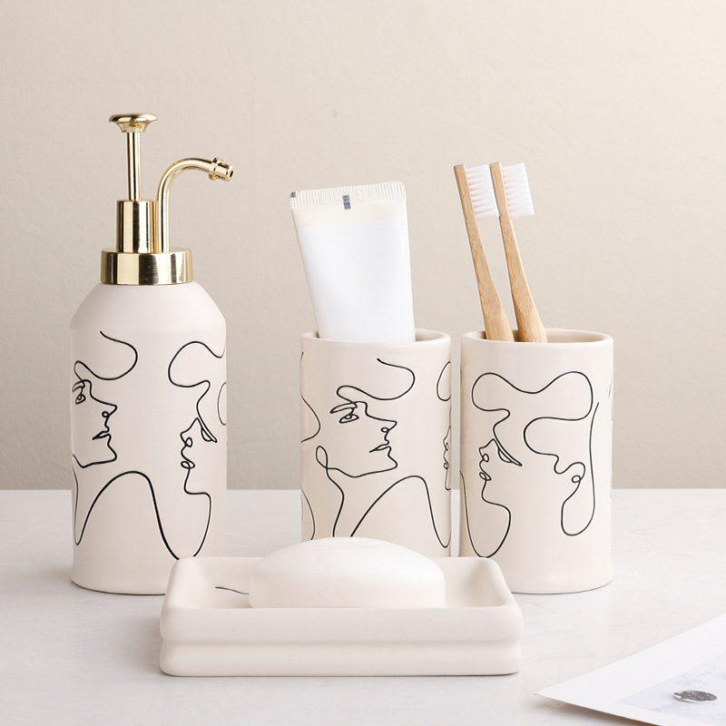 Bộ độ dùng nhà tắm 4 món sứ ceramics BCS0714P4