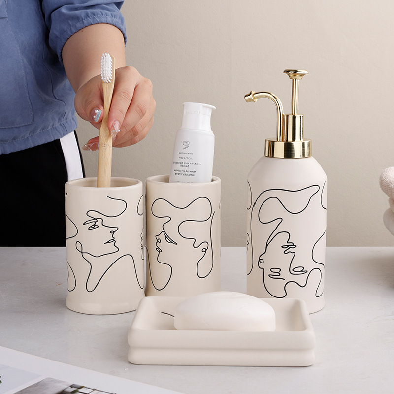 Bộ độ dùng nhà tắm 4 món sứ ceramics BCS0714P4