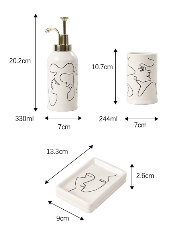 Bộ độ dùng nhà tắm 4 món sứ ceramics BCS0714P4