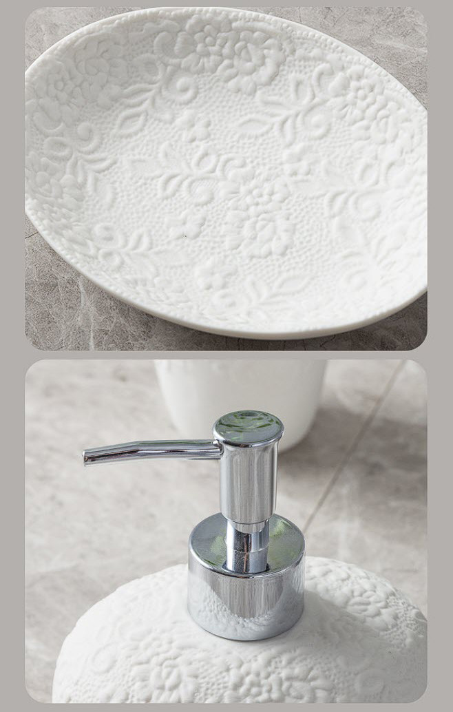 Bộ độ dùng nhà tắm 4 món sứ ceramics BCS702