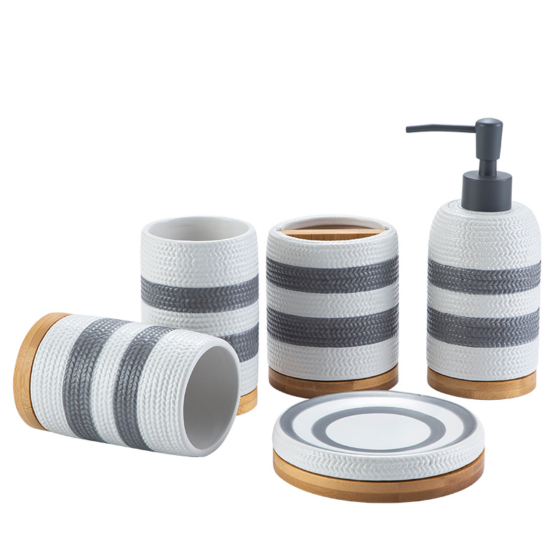 Bộ độ dùng nhà tắm 5 món sứ ceramics BCS0718B5
