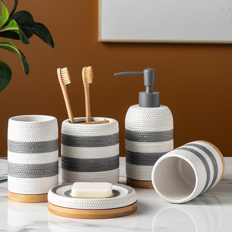 Bộ độ dùng nhà tắm 5 món sứ ceramics BCS0718B5