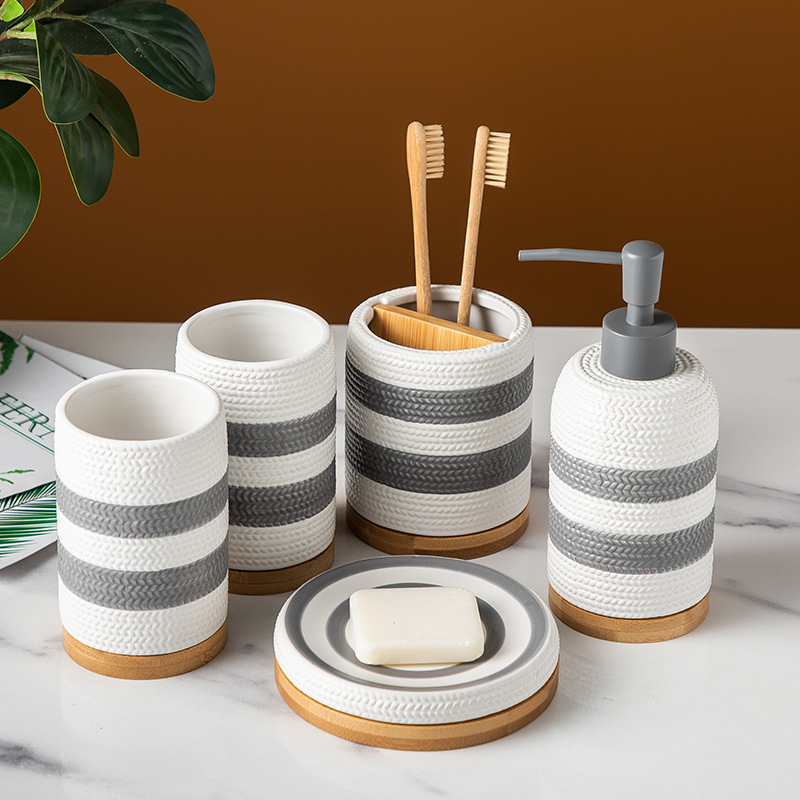 Bộ độ dùng nhà tắm 5 món sứ ceramics BCS0718B5