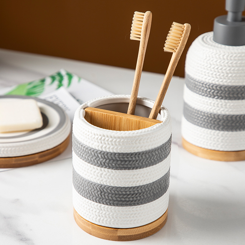 Bộ độ dùng nhà tắm 5 món sứ ceramics BCS0718B5