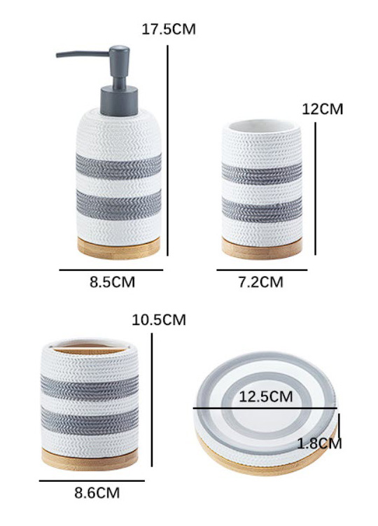 Bộ độ dùng nhà tắm 5 món sứ ceramics BCS0718B5