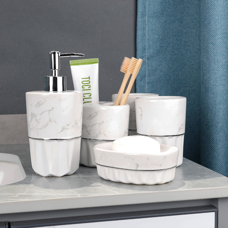 Bộ độ dùng nhà tắm 5 món sứ ceramics BCS0704B5