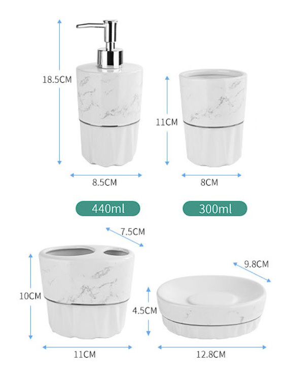 Bộ độ dùng nhà tắm 5 món sứ ceramics BCS0704B5