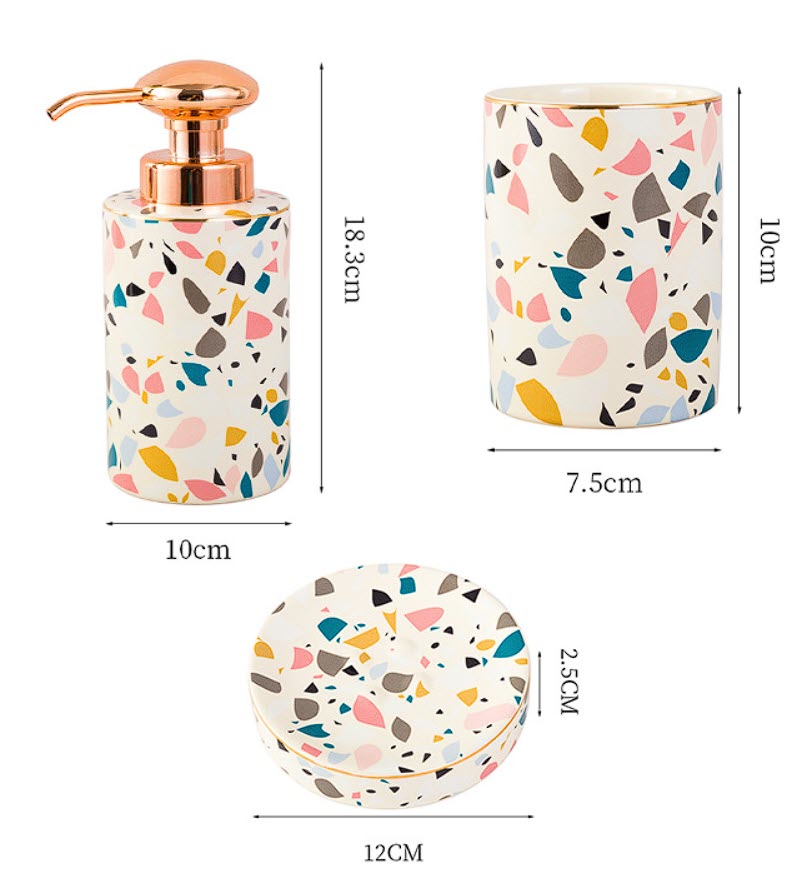 Bộ độ dùng nhà tắm 4 món sứ ceramics BCS0710X4