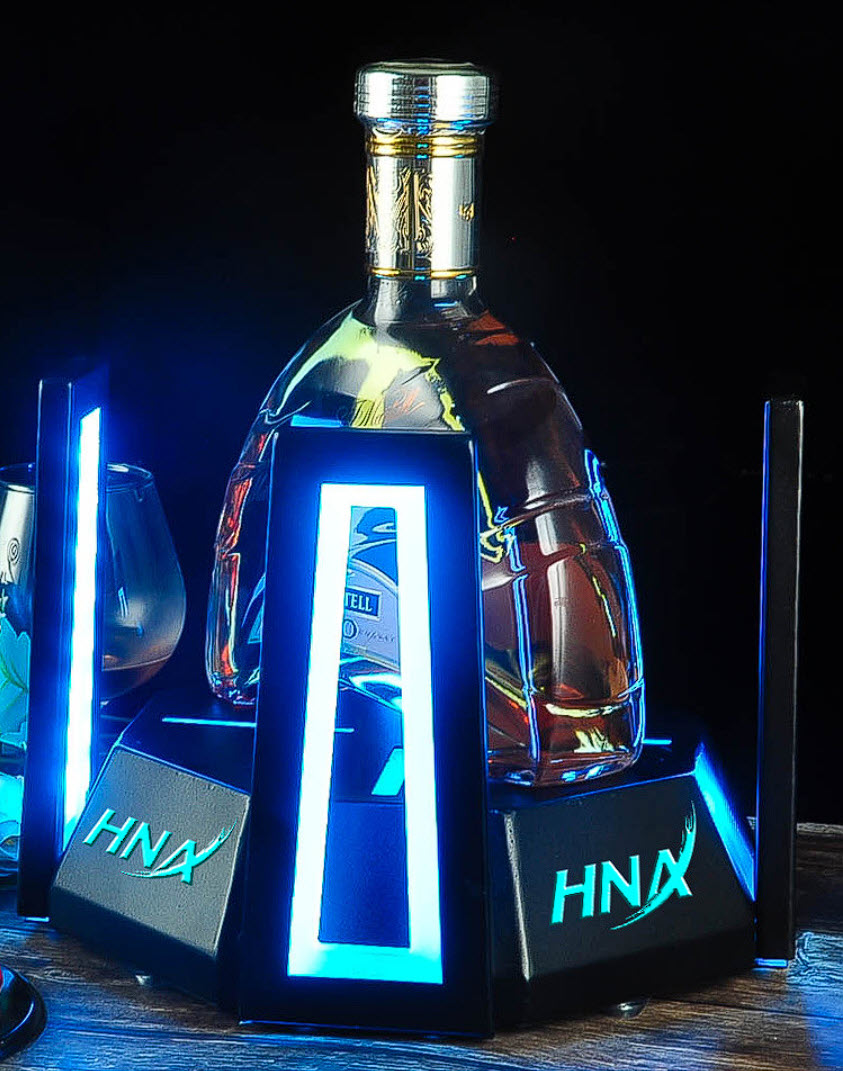 Đế trưng chai rượu có đèn led cho Bar Nhà Hàng HJ001
