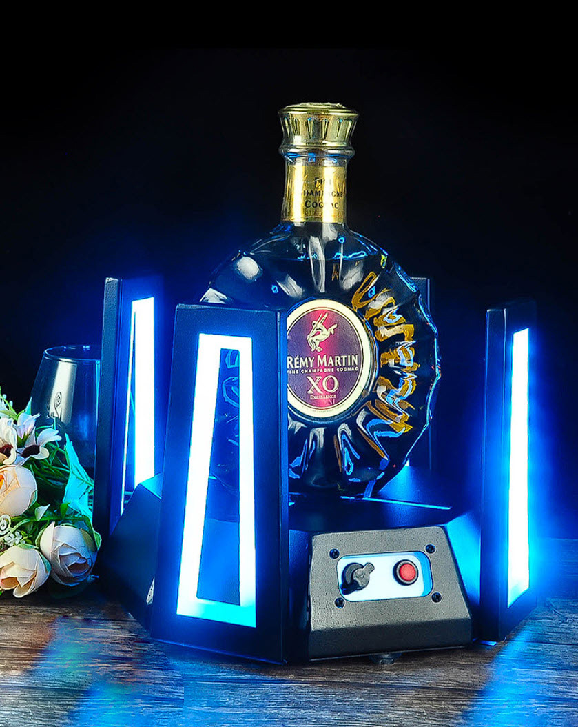 Đế trưng chai rượu có đèn led cho Bar Nhà Hàng HJ001