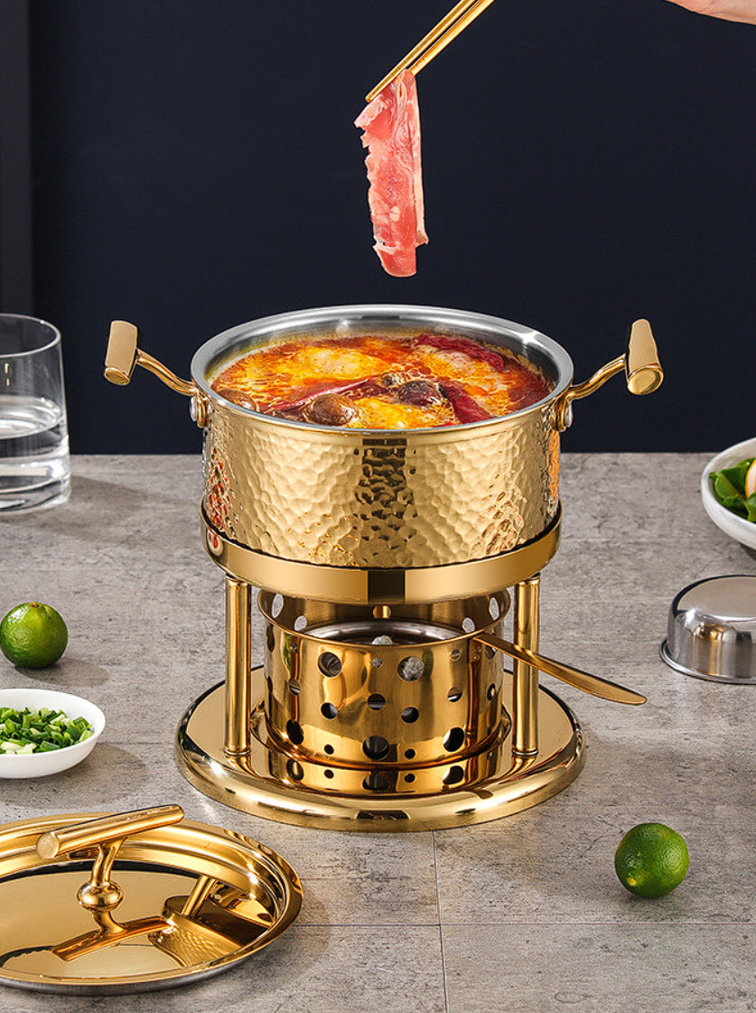 Nồi lẩu 1 người 17.5cm inox 304 dùng cồn CN011