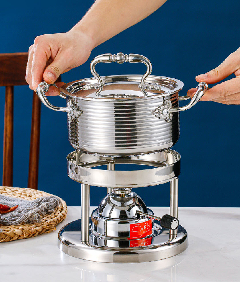 Nồi lẩu 1 người 16cm inox 304 dùng gas CN012