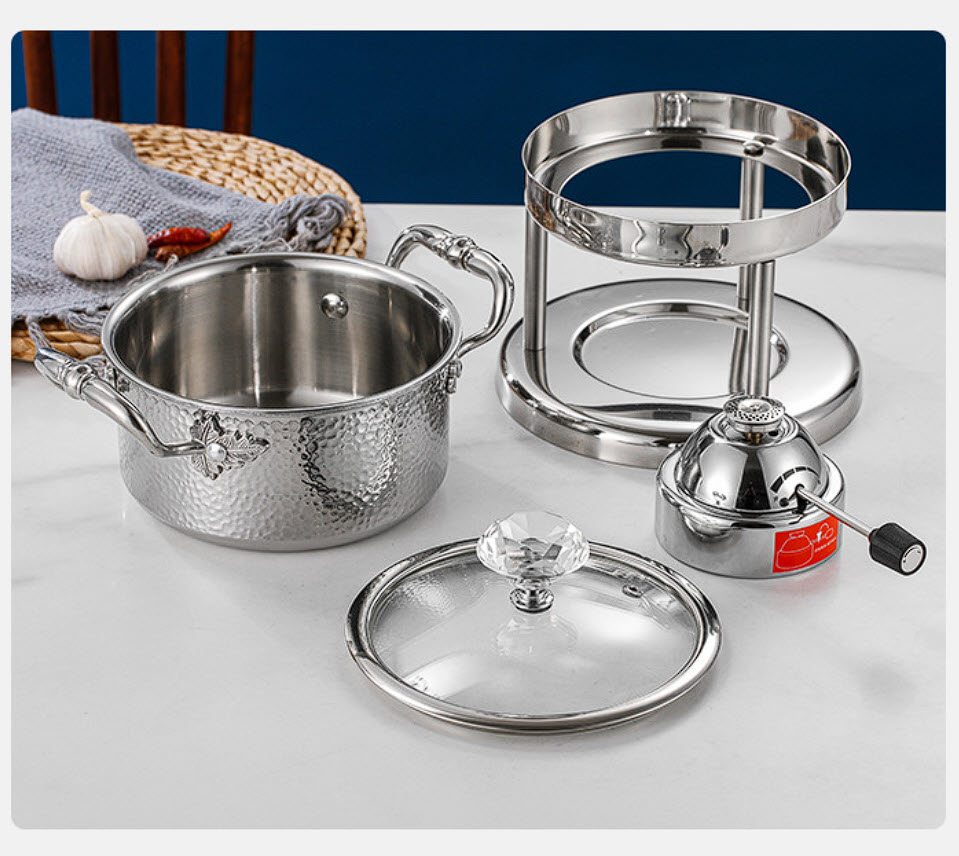 Nồi lẩu 1 người 16cm inox 304 dùng gas CN012