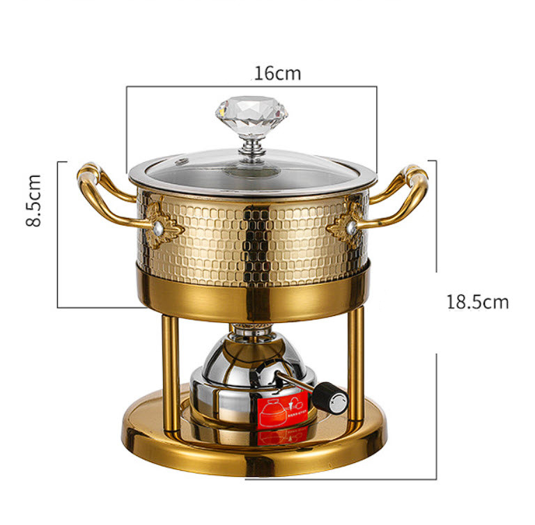 Nồi lẩu 1 người 16cm inox 304 dùng gas CN012