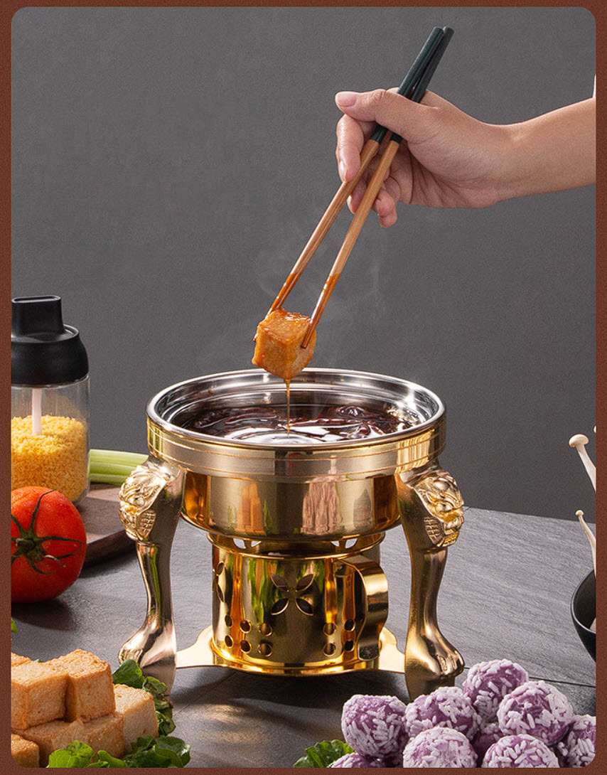 Nồi lẩu 1 người 16cm inox 304 dùng cồn CF321
