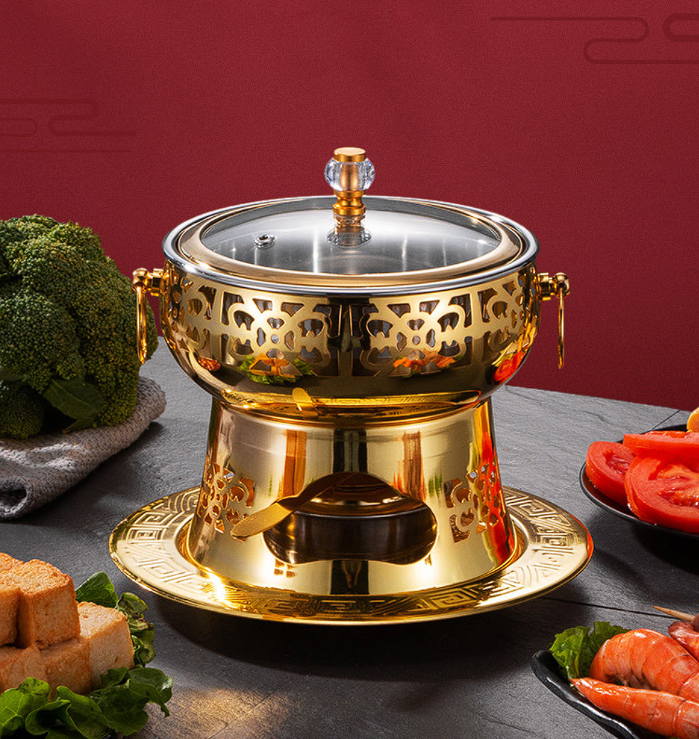 Nồi lẩu 1 người 16cm inox 304 dùng cồn YDL003