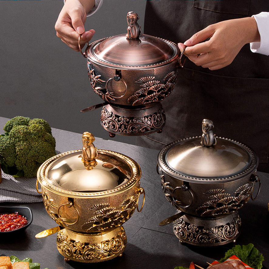 Nồi lẩu 1 người 18cm inox 304 dùng cồn HJ213