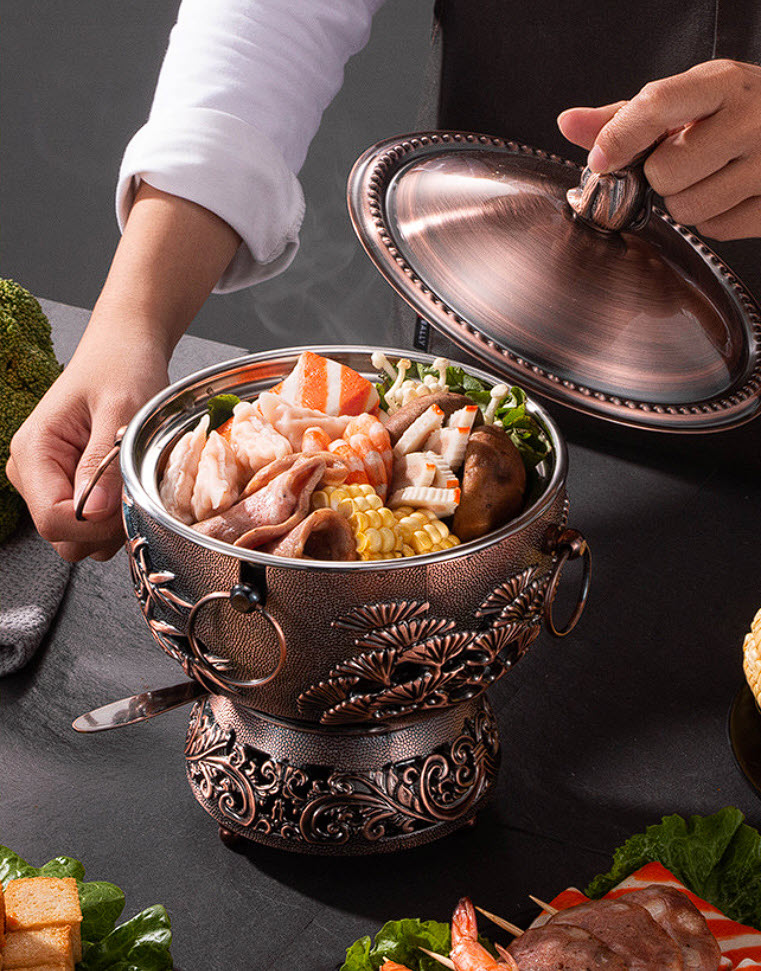 Nồi lẩu 1 người 18cm inox 304 dùng cồn HJ213