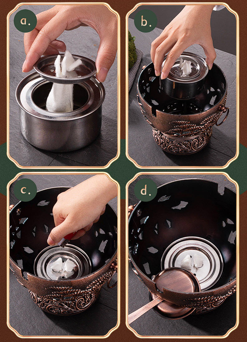 Nồi lẩu 1 người 18cm inox 304 dùng cồn HJ213