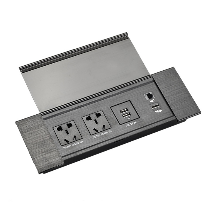 Ổ cắm âm bàn nắp lật chuẩn quốc tế chịu tải 10A BH011